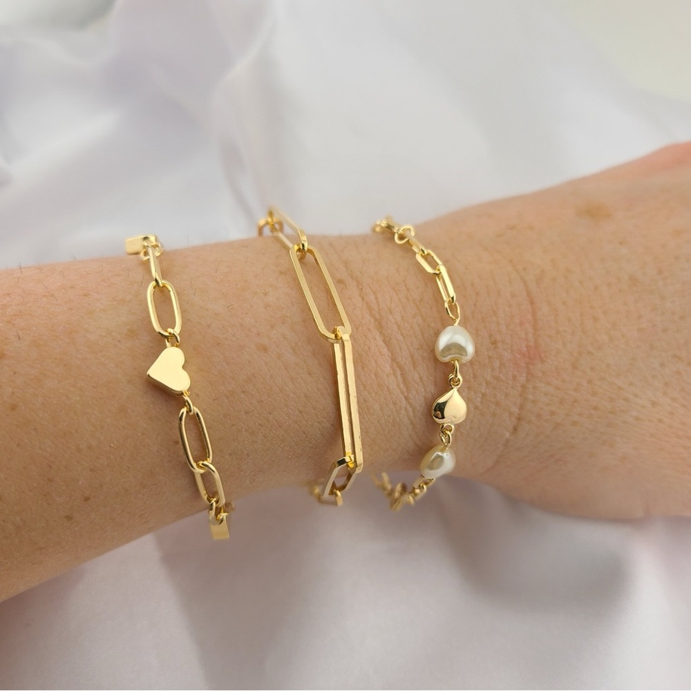Gold Chain Bracelets for Women – Set of 3 - Picture 3 of 5